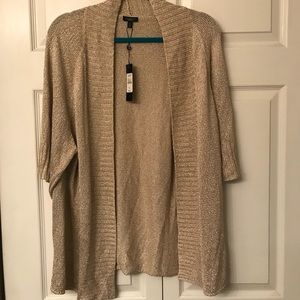Talbots Gold/Champagne short sleeve open sweater